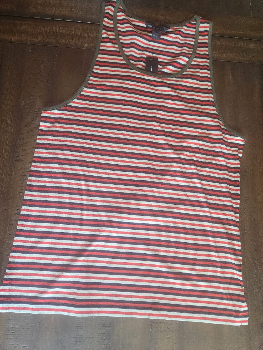 NWT Men's Marc Jacobs Sleeveless Normandy Striped‎ Cotton Shirt LG